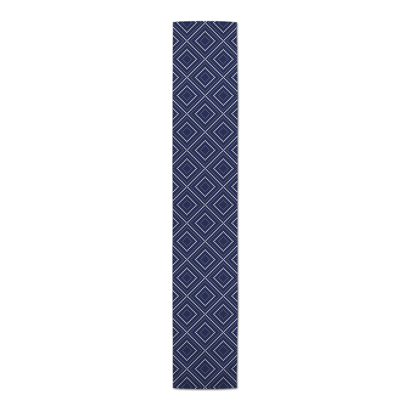 Chemin de table Auric, 90 po x 16 po, Bleu marine