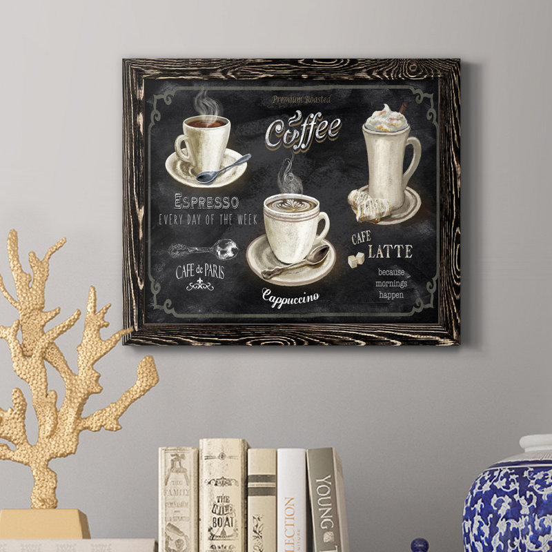 «Coffee Trio», reproduction d'impression sur toile, Noir, H 24 po x l 18 po x P 1,5 po