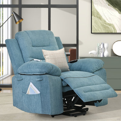 Fauteuil inclinable de massage, fauteuil électrique pour personnes âgées avec fonction de massage et de chauffage réglable, fauteuil inclinable avec position infinie et poche latérale pour le salon