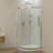 36'‘ W × 74.67’' H Double Sliding Semi-Frameless Shower Enclosure Round Reversible Shower Door (No Shower Base)-125353810