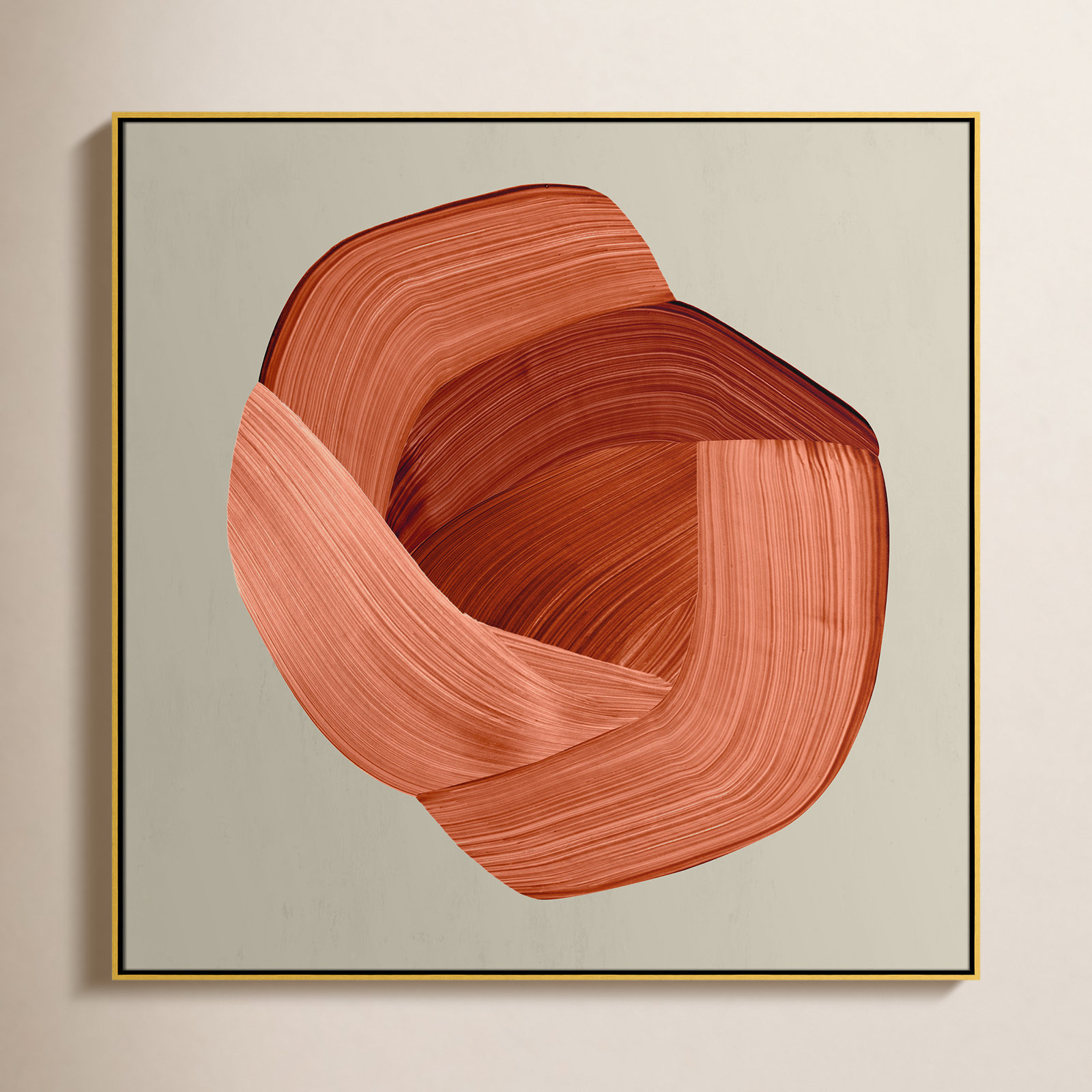 Thormond "Crema" Painting, 46.5" H x 46.5" W x 2" D, Gold Framed