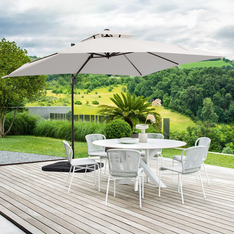  Parasol en porte-à-faux 9 pi, Blanc cassé