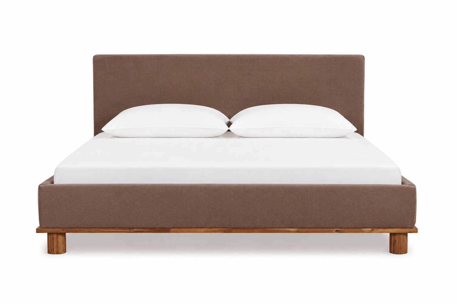 Plaza Upholstered Wood Platform Bed, King, Brown Velvet