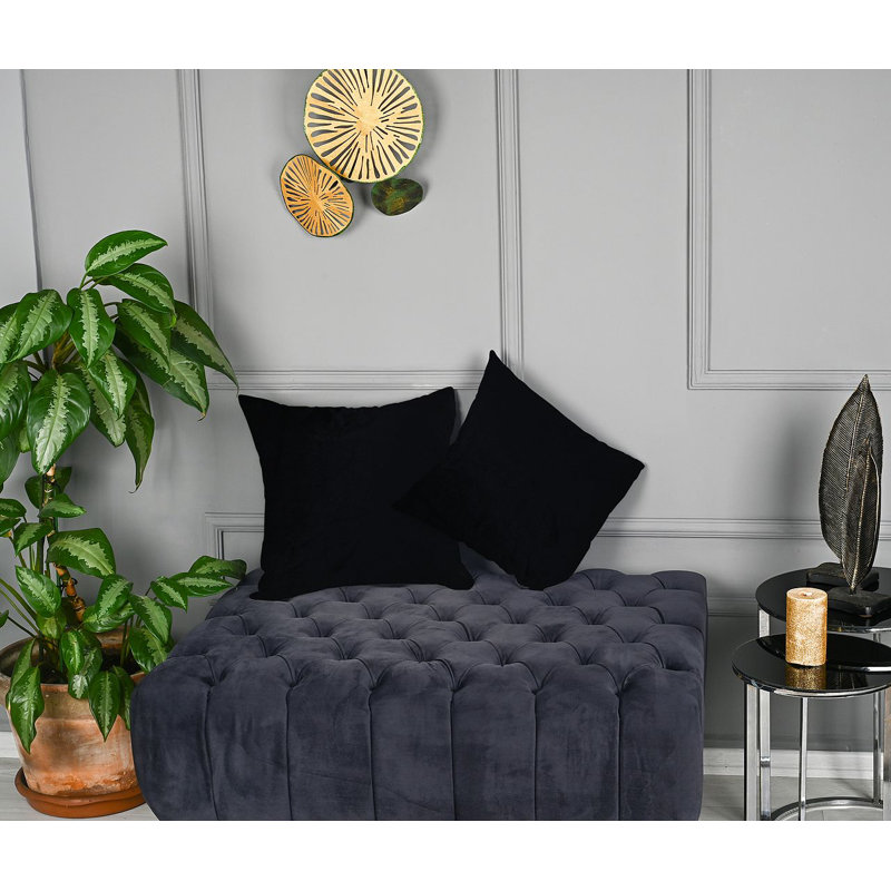 Matte Velvet Cushion Cover - 1 Pc, Black, 41cm x 41cm