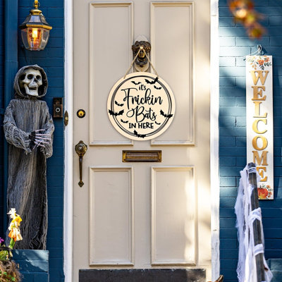 Décoration d'Halloween «Bat Welcome» - décoration de porte d'entrée et de porche Spooky Farmhouse