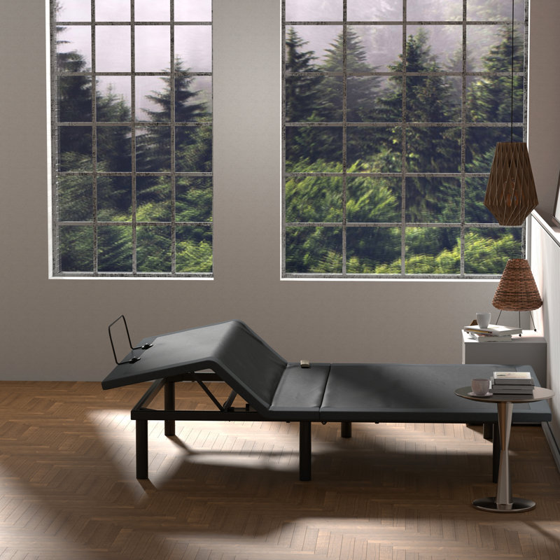 Btx4 Queen Adjustable Bed - Head & Foot Adjusting, Easy To Assemble, Plywood Deck, Wireless Remote, Black Grey Base Position Adjustable, Assembly, Non-Woven Upholstery, Color