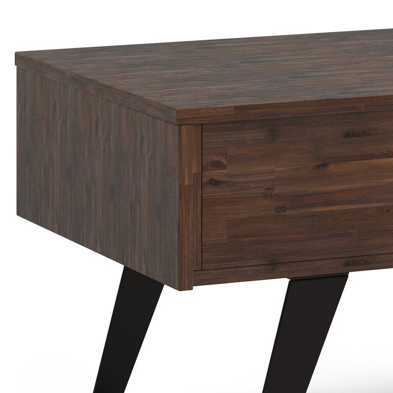 Lowry Distressed Charcoal Brown Wood and Metal Lift-Top Coffee Table