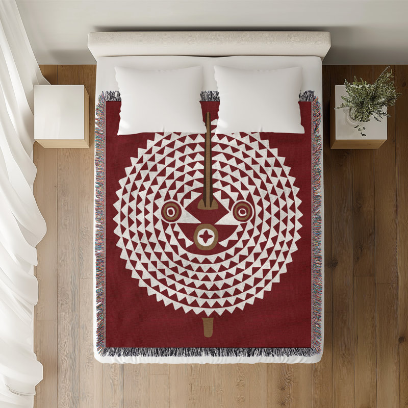 Couverture 100% coton Mossi, L 70 po x l 50 po, Rouge