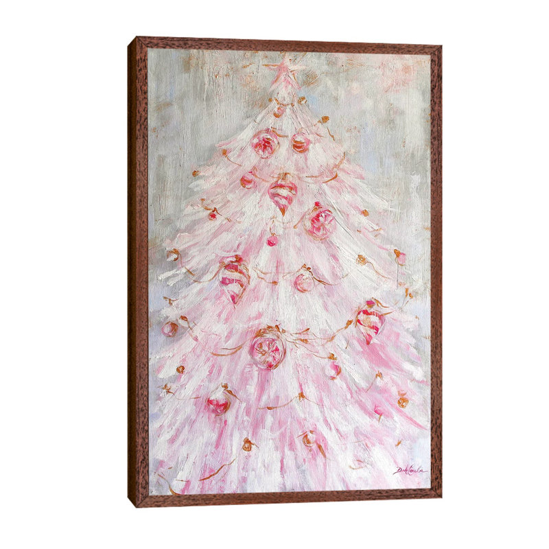 A Pink Christmas by Debi Coules - Print on Canvas, 101.6 cm H x 66.04 cm W, Brown Framed