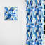 Blanc et bleu Hexagons Dreams - Rideau abstrait - Rideau géométrique obscurcissant - 1 panneau-107598192
