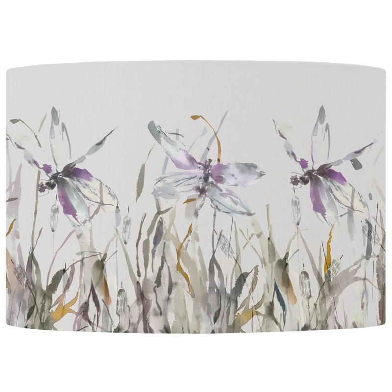Cotton Round Lamp Shade ( Screw On ), 25cm H x 40cm W x 40cm D, Multicoloured