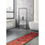 Tapis de couloir unique en laine noué à la main nouvel âge 3 pi 5 po x 13 pi rouge / bleu marine foncé / crème Jesse-James