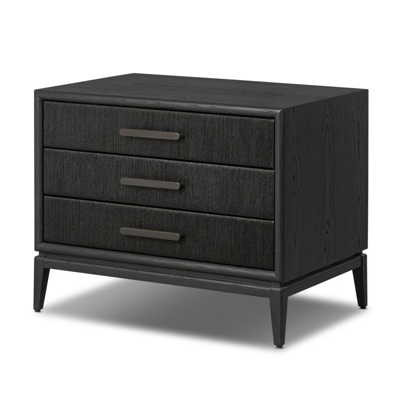 Rosenell Closed Nightstand, Black
