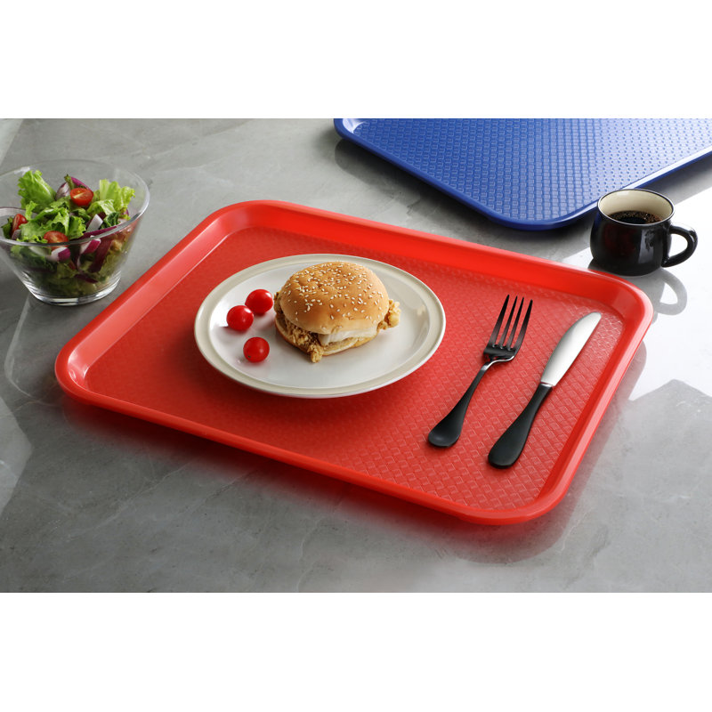 New Star Food Service Plastic Platter, Red, 0.5"H x 14"W x 18"L