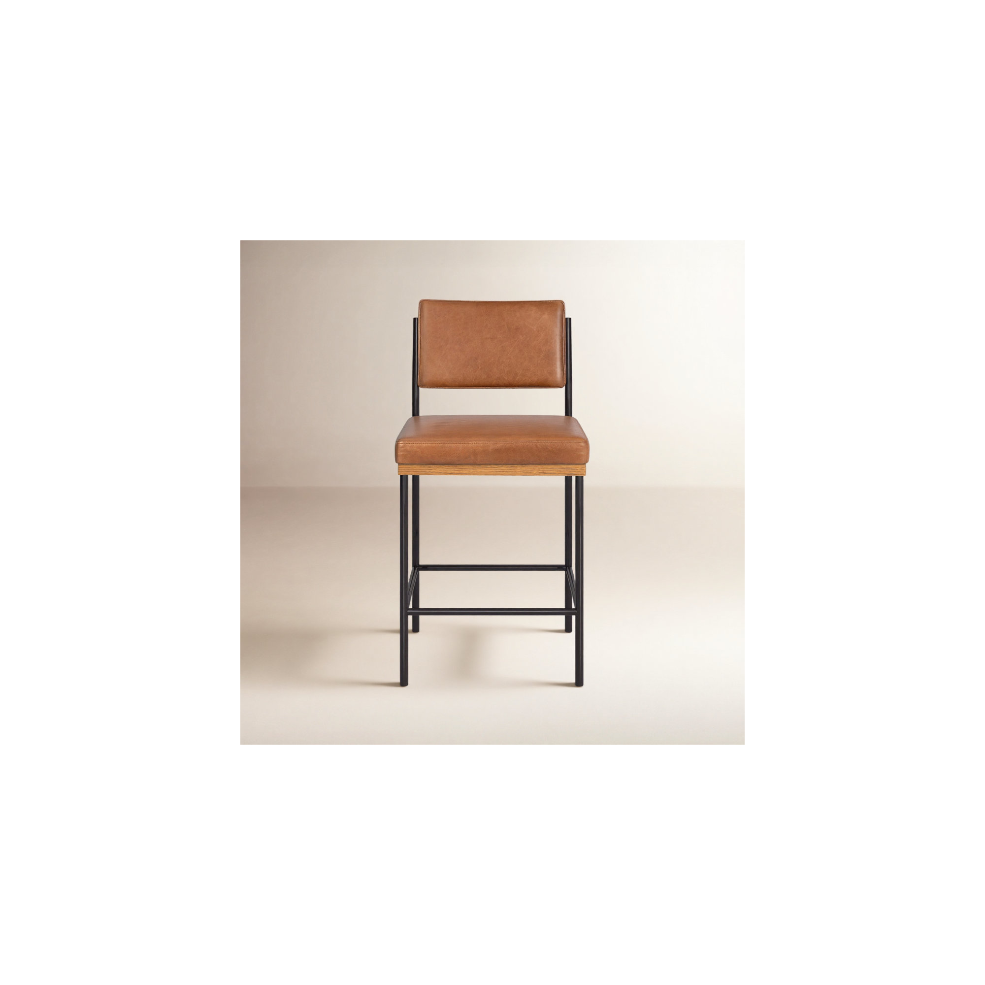 Popovich Stool, Counter Stool (26.42" Seat Height), Sonoma Chestnut/Genuine Leather