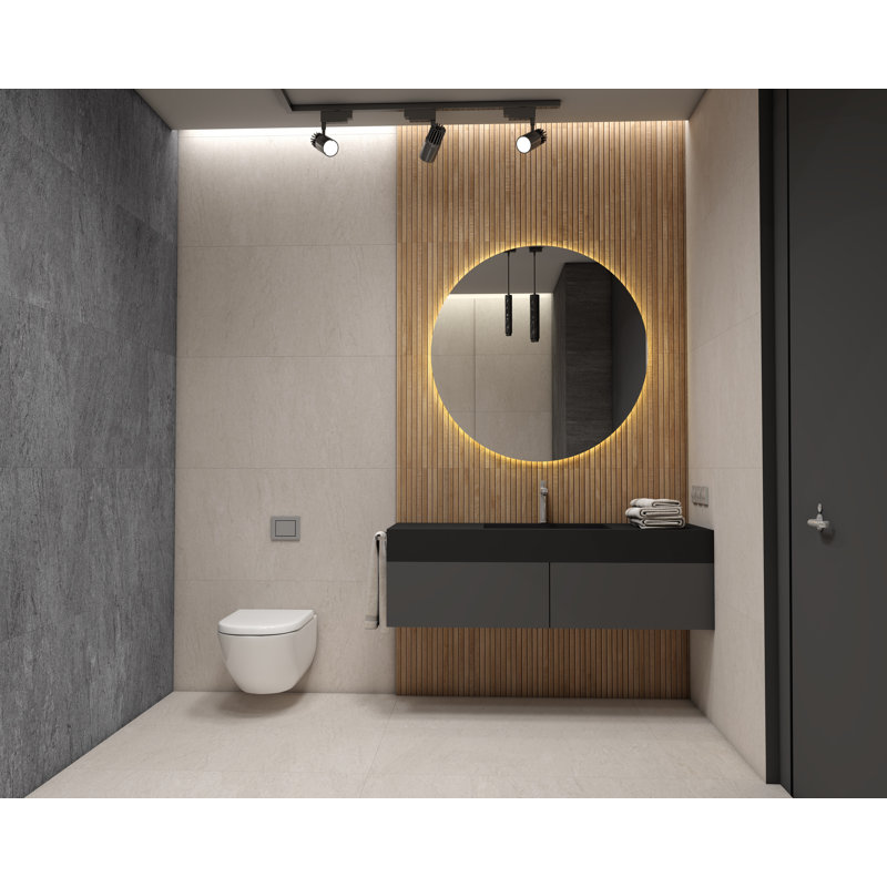 24" x 47" Porcelain Wall & Floor Tile, Gray