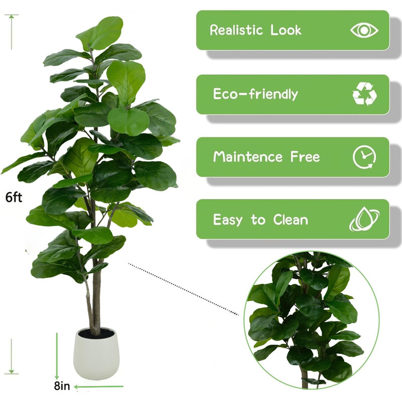 72" Faux Fiddle Leaf Fig Tree