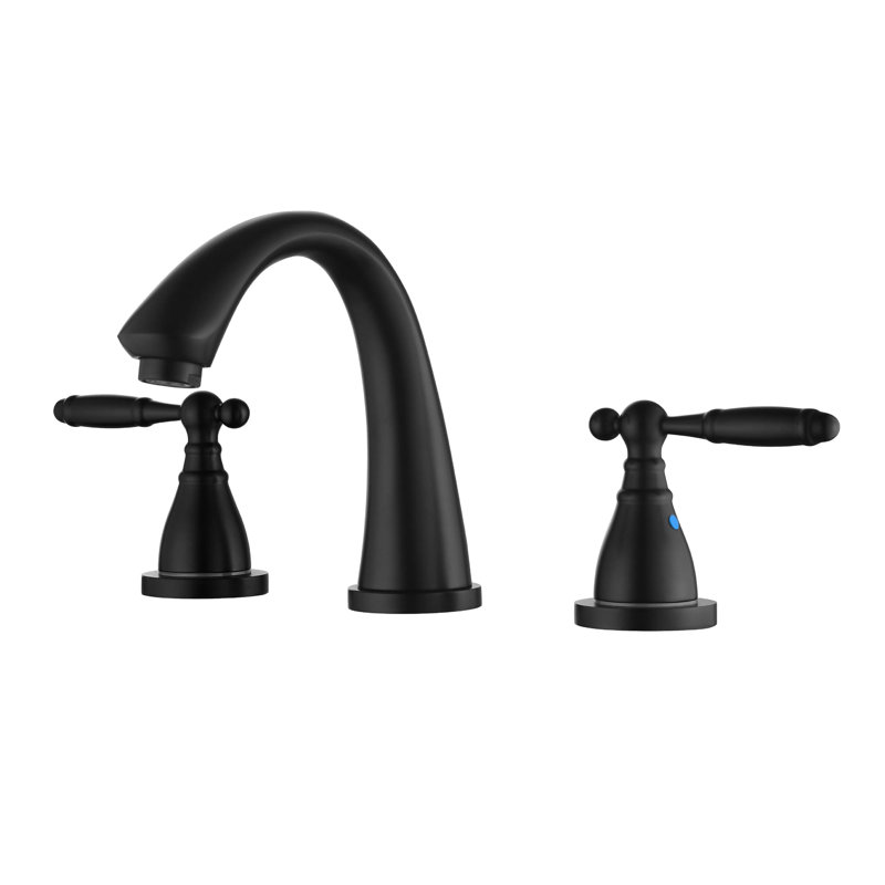 Widespread 2-handle Bathroom Faucet, Matte Black