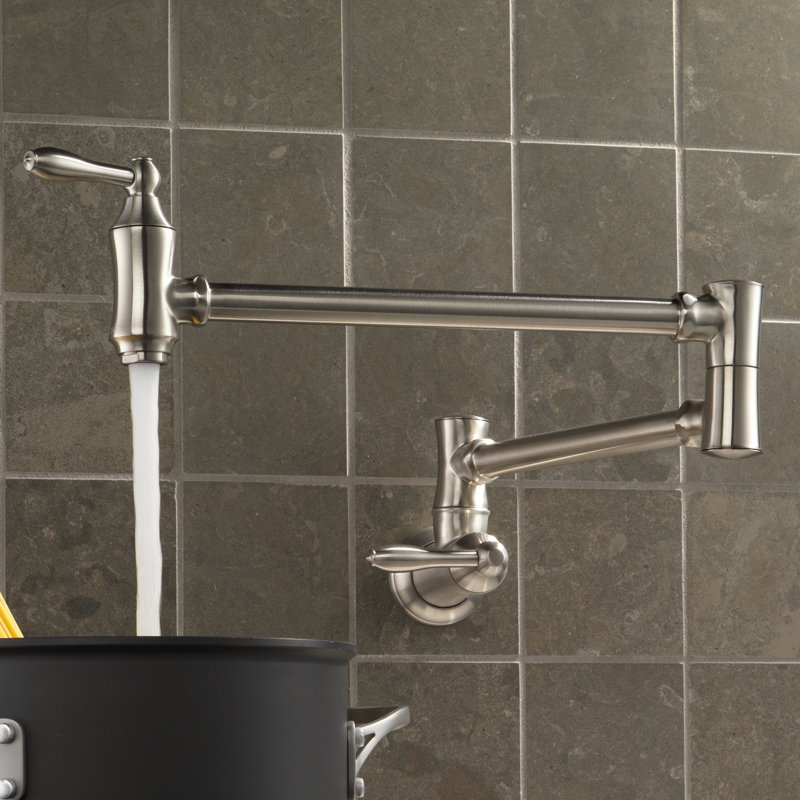 Robinet remplisseur mural traditionnel pour la cuisine de style campagnard, Acier inoxydable Brilliance