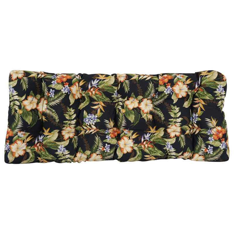 Coussin de causeuse d'extérieur touffeté à motif, L 51 po x P 19 po