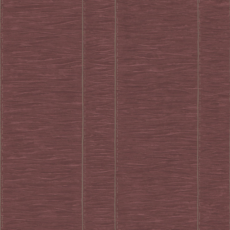 Palazzo 2 Pleated Stripe Wallpaper Roll, Burgundy
