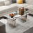Luxury Rectangular Mirror Coffee Table With Fluted Tempered Glass And Rounded Edges