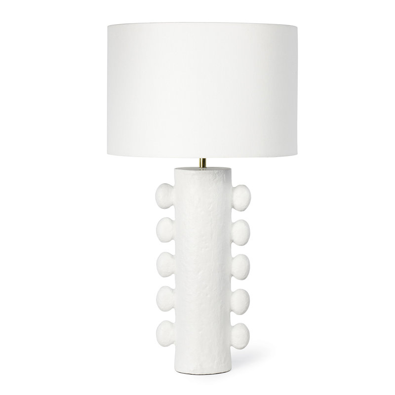 Lampe de table en métal Sanya, Blanc, H 30 po x l 17 po x P 17 po