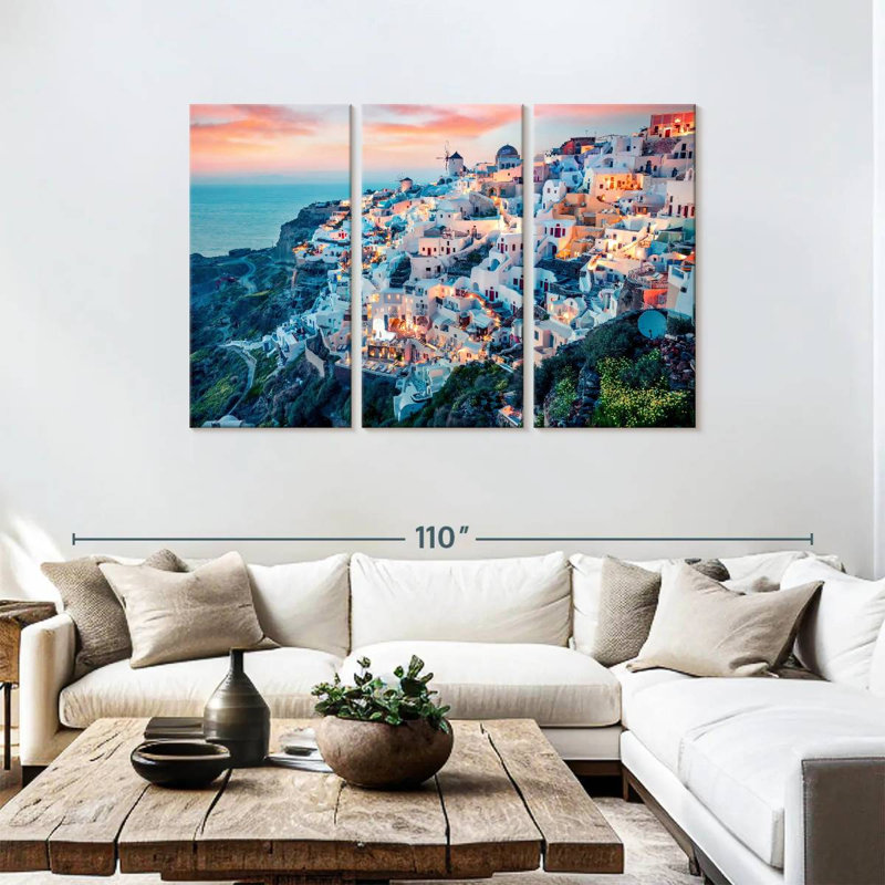 Célèbre village d'Oia, Sebbie, H 48 po x l 74 po