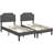 Saylah Set of 2 Upholstered Platform Bed, Tufted Adjustable Headboard, Noise-Free Support,  for Guest Rooms & Two Bed Room Setups-1403572029