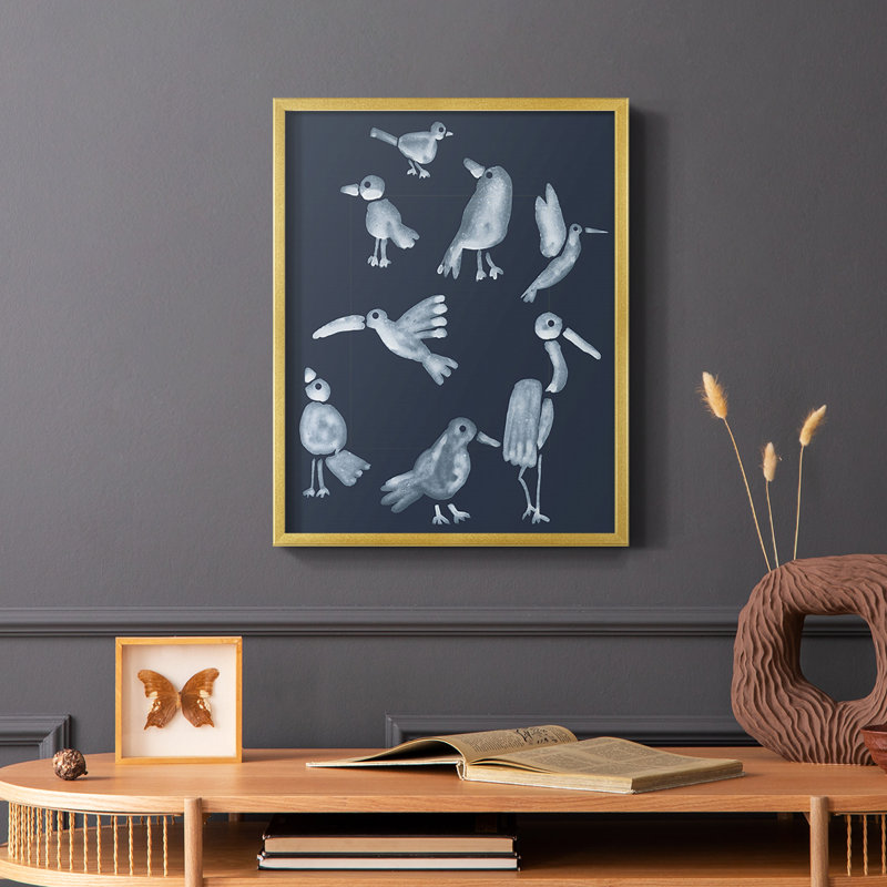Flock II Framed Print - Solid Wood, 14" H x 11" W