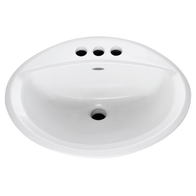 American Standard Aqualyn 17.38 " Ceramic Oval Bathroom Sink and Overflow Hole