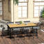 8 tables de jardin - 75 po x 35 po, structure rectangulaire en aluminium avec surface en faux bois imperméable pour la pelouse