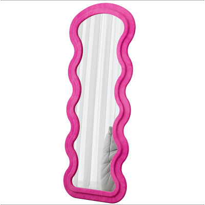Flannel Full Length Wave Rose Floor Mirror  For Bedroom Living Room Hanging Or Against The Wall