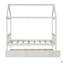 Structure de lit simple en bois massif avec lit gigogne simple, aucun sommier requis