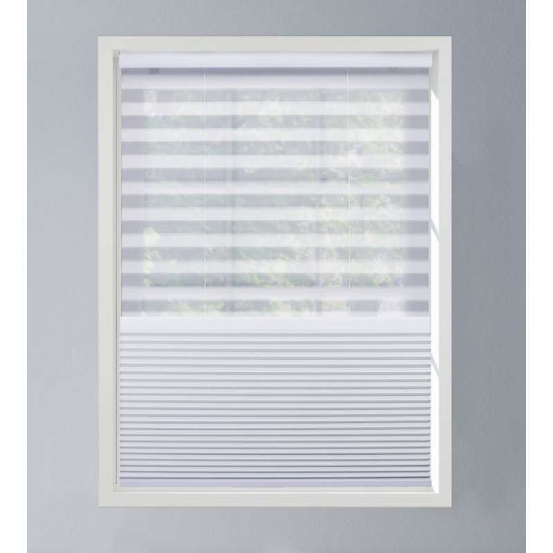 Linen Avenue Cordless Cellular Day/Night Shade White (Arrives 1/4" Narrower), 64.75W x 78L