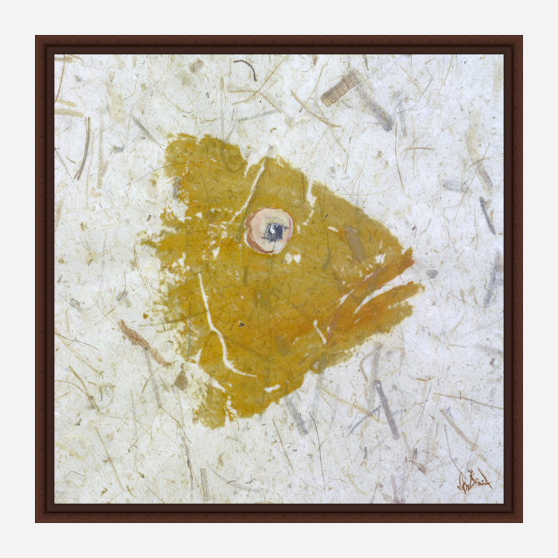 Snapper Yellow By John Beard - Gallery Wrapped Canvas Print Print by John Beard, 22" H x 22" W x 2" D, Brown Floater Framed