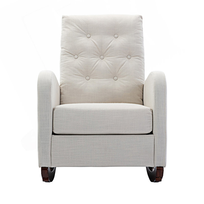 Chaise berçante à haut dossier, chaise de chambre de bébé, Beige