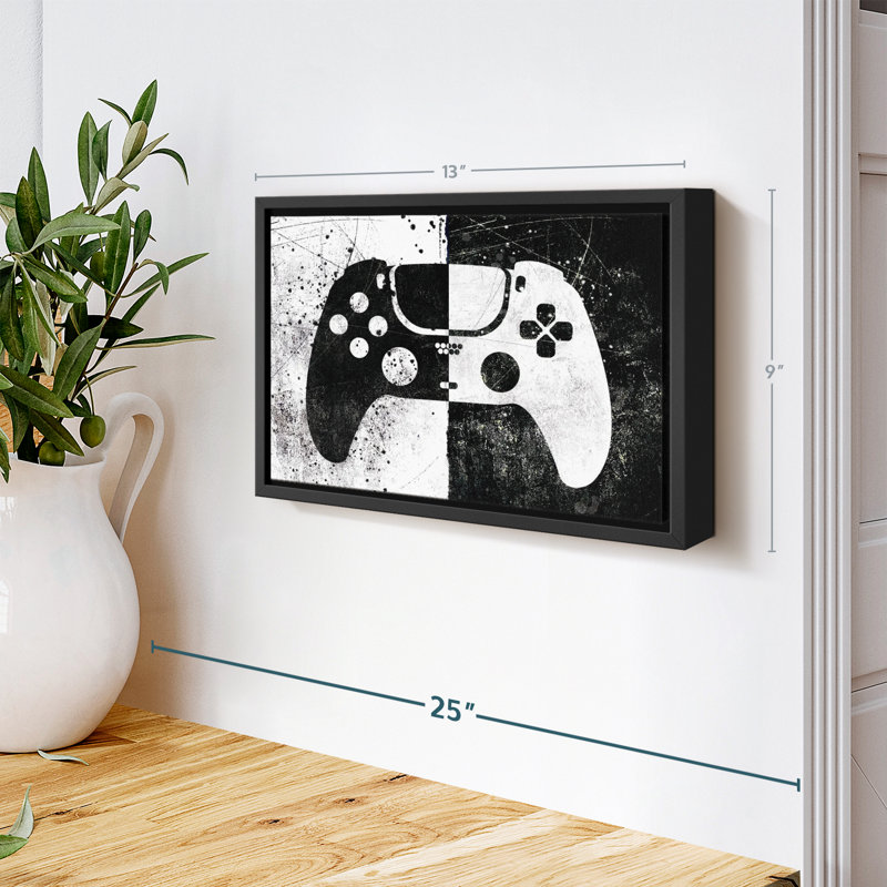 " Grunge Game Controller Canvas Print ", 9" H x 13" W