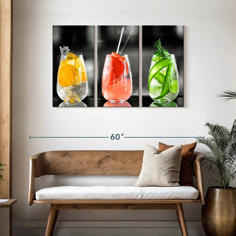 Yarlin fruité gin cocktails, H 28 po x l 45 po