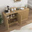 Buffet avec rangement, armoire-buffet de 62,60 po avec 4 portes et tablettes, rangement pour crédence en bois et café pour le salon, couloir naturel