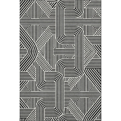 Premium Machine Washable Prisco Black Rug