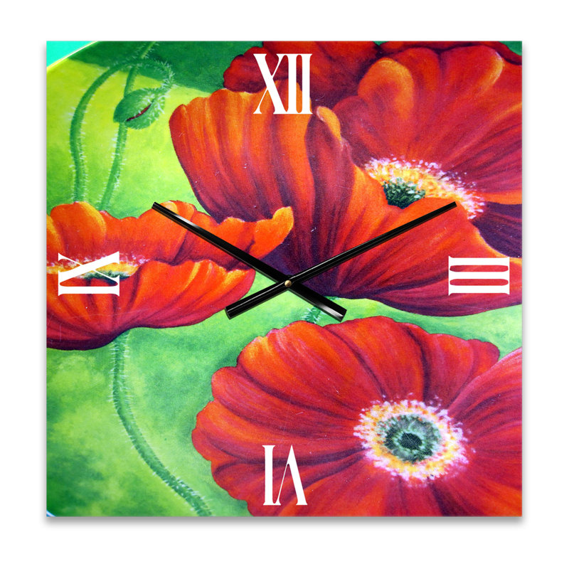 Horloge murale Blossoming Poppies VII, Petit