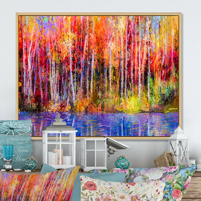 «Abstract Autumn Forest By The Late», reproduction sur toile flottante