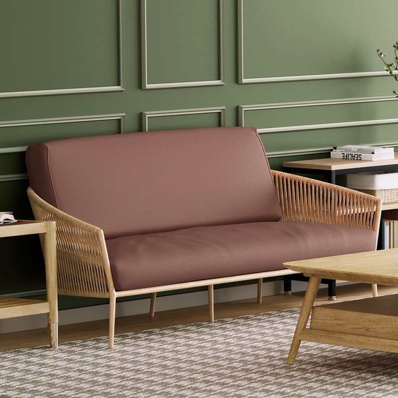 Housse pour canapé-lit réversible en tissu de polyester réversible avec fermeture à glissière 3 côtés, Simple, Café