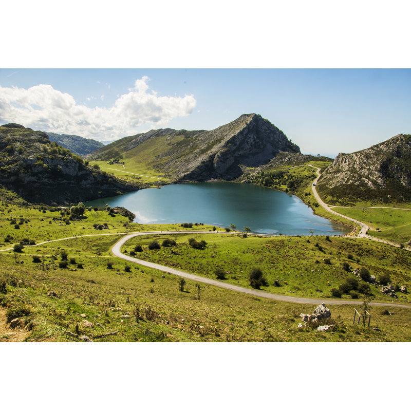 Lake "Enol" - Wrapped Canvas Print, 81cm H x 122cm W x 3.8cm D