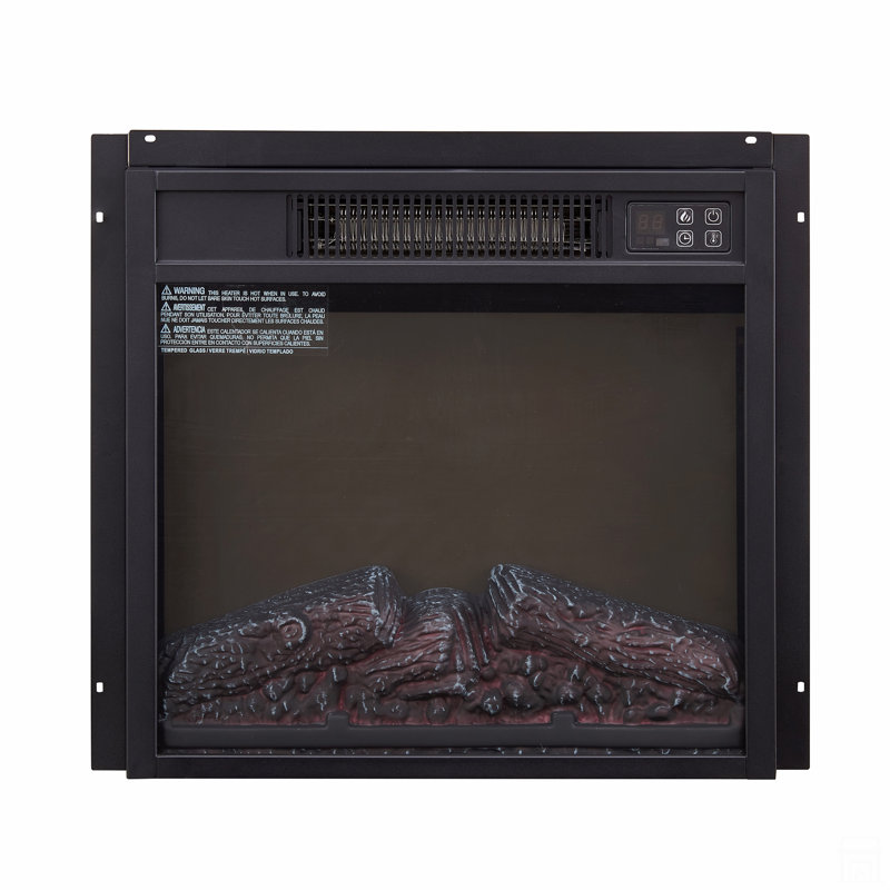 Foyer électrique encastrable 18 po 1400 W 120 V, équipé d'une télécommande, d'un radiateur ultra-mince avec ensemble de bûches et d'une flamme réaliste