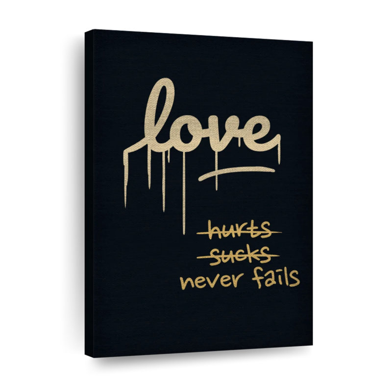 «Love Never Fails», impression sur toile, H 45 po x l 30 po x P 1,25 po
