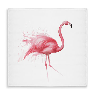 Pink Flamingo Watercolor Tablecloth - Romantic Feathers Decor
