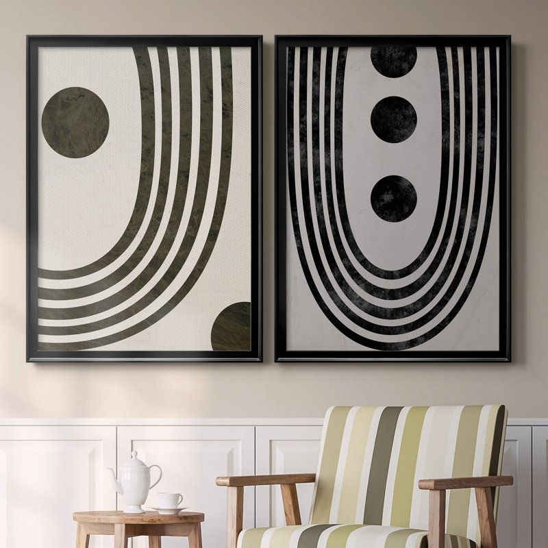 «Tubular Abstract I», reproduction encadrée de qualité supérieure, prête à être accrochée, Noir