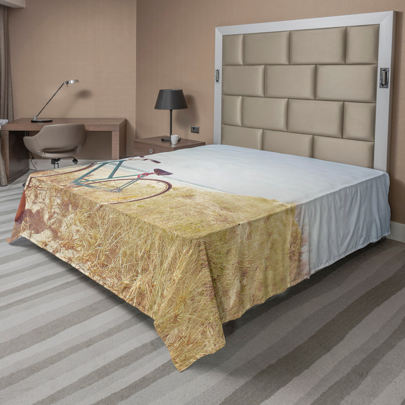 Drap-housse bleu Ambesonne, Drap plat pour taille de lit très grand californi